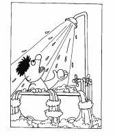 A coloring page of sesame street